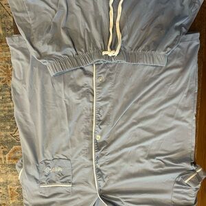 Blue Pajama Set with White Trim